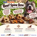 Dehydrated Beef Spine Bone Dog Chew | Single-Ingredient, Natural Segments