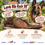 Dehydrated Lamb Rib Rack Dog Chew (18") | Single-Ingredient, Crunchy Whole Cut