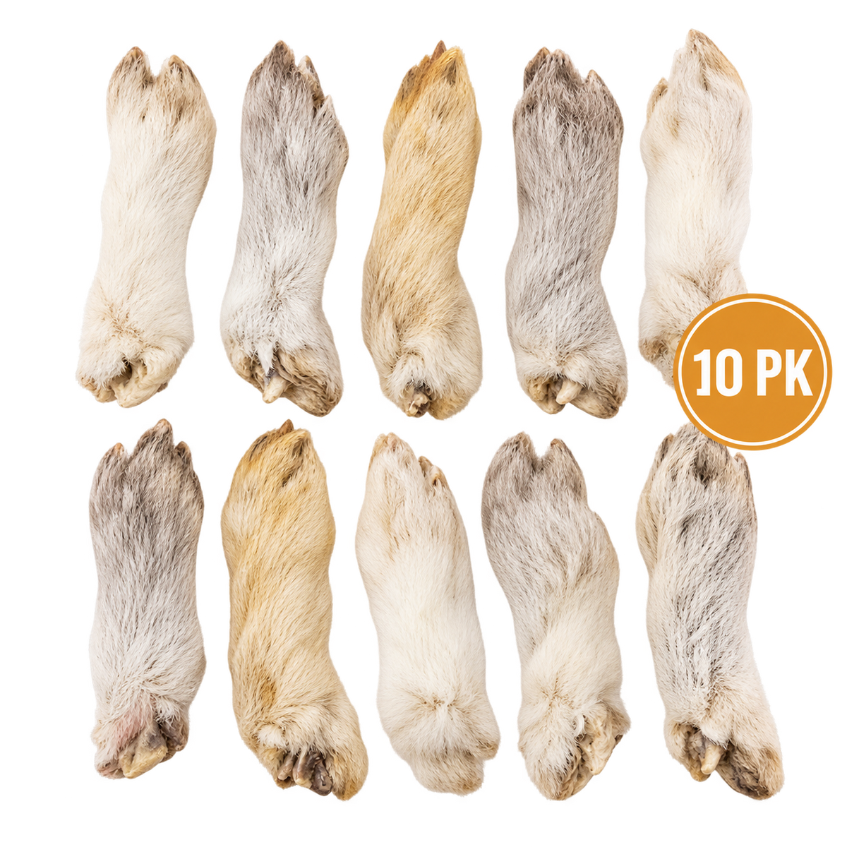 Dehydrated Rabbit Foot with Fur Dog Treat | Single-Ingredient, Natural Fiber