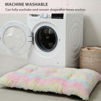 Rainbow Plush Dog Bed Large 40*28*4in