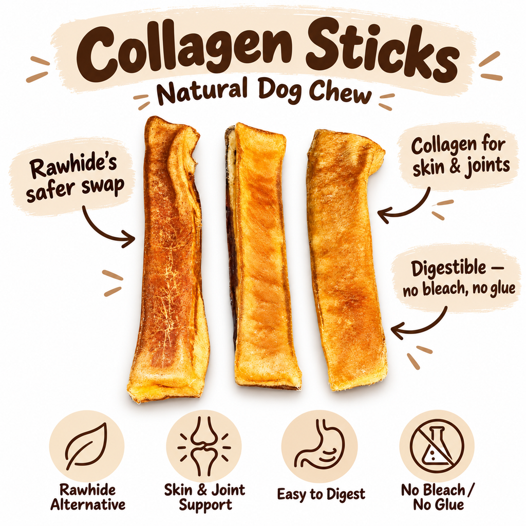 Dehydrated Beef Skin Collagen Chews for Dogs | Single-Ingredient, Crunchy Strips