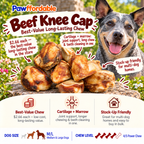 Dehydrated Beef Knee Cap Dog Chew 4oz | Single-Ingredient, Long-Lasting