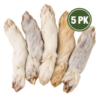 Dehydrated Rabbit Foot with Fur Dog Treat | Single-Ingredient, Natural Fiber