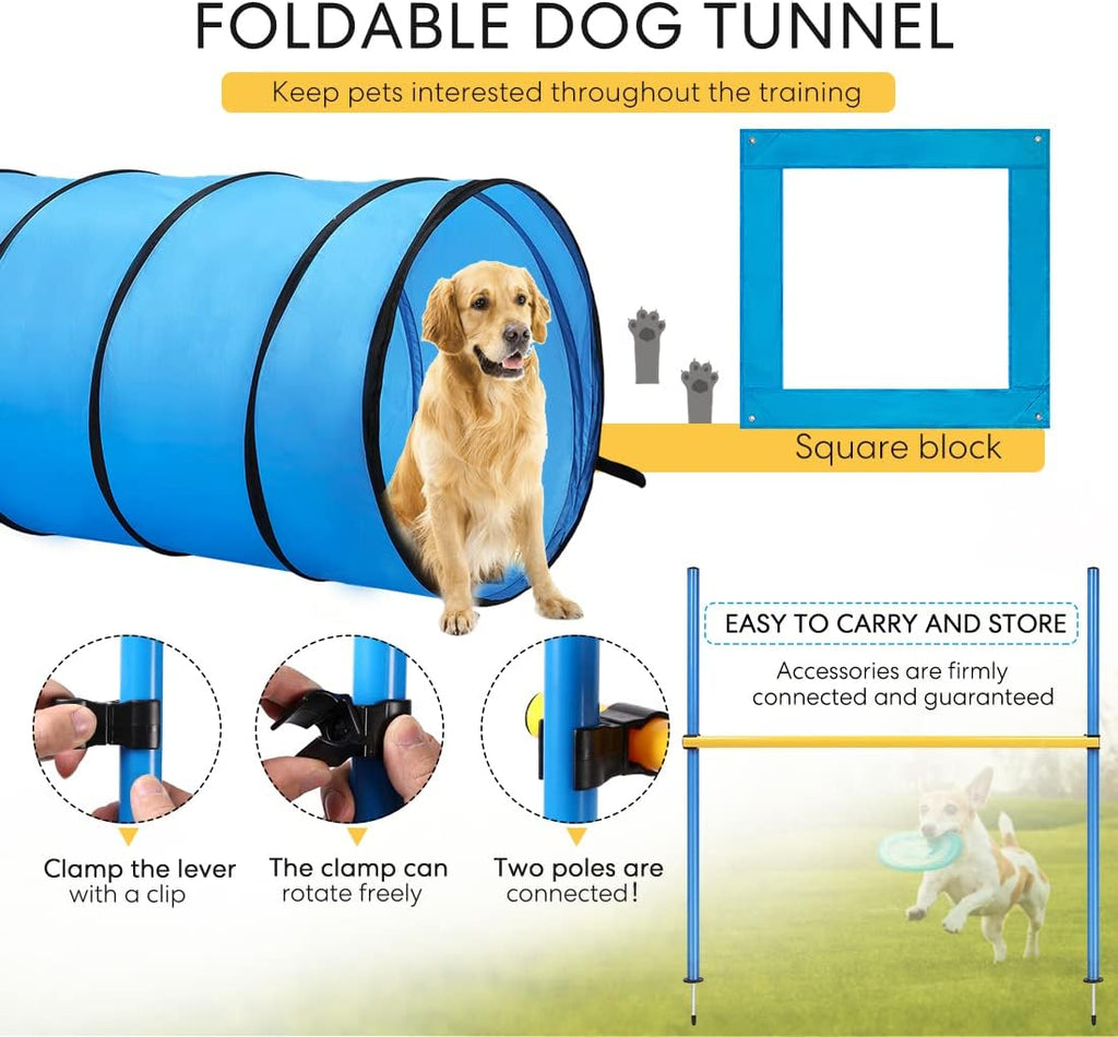 Dog Agility Equipment Pet Obstacle Training Course Kit