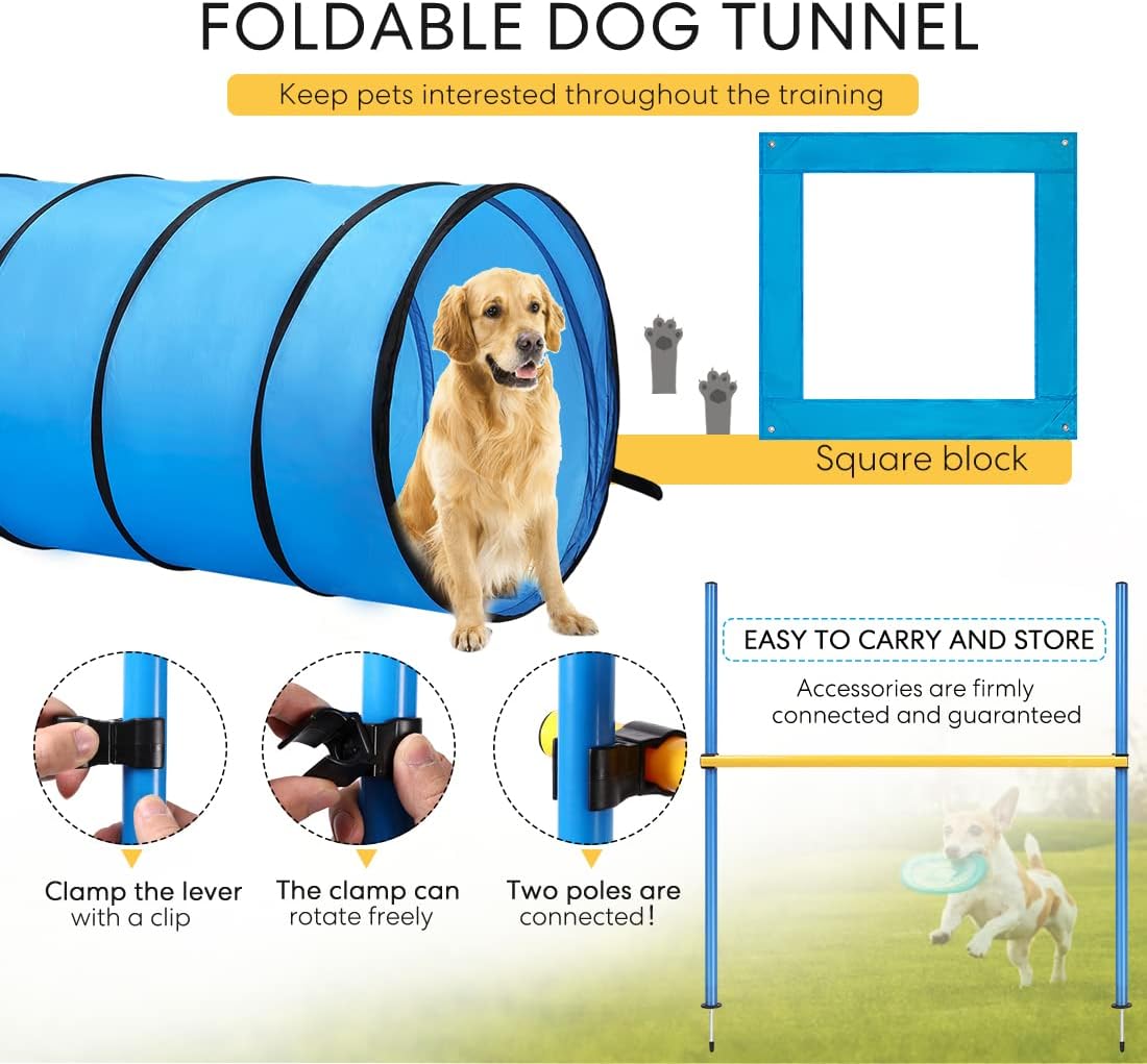 Dog Agility Equipment Pet Obstacle Training Course Kit