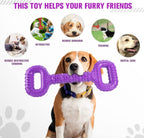 Dog Toys for Aggressive Chewers Large Breed 15 inch Interactive Dog Toy Large Long lasting Dog Toys with Convex Design Natural Rubber Tug-of-war Toy for Medium Large Dogs Tooth Clean (Purple)