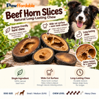 Dehydrated Beef Horn Slices Dog Chew | Single-Ingredient, Naturally Hard