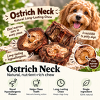 Dehydrated Ostrich Neck Dog Chew | Single-Ingredient, Marrow-Filled, Long-Lasting