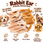 Dehydrated Rabbit Ear Dog Treat | Single-Ingredient, Fur-On, Light & Crunchy