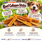 Dehydrated Beef Skin Collagen Chews for Dogs | Single-Ingredient, Crunchy Strips