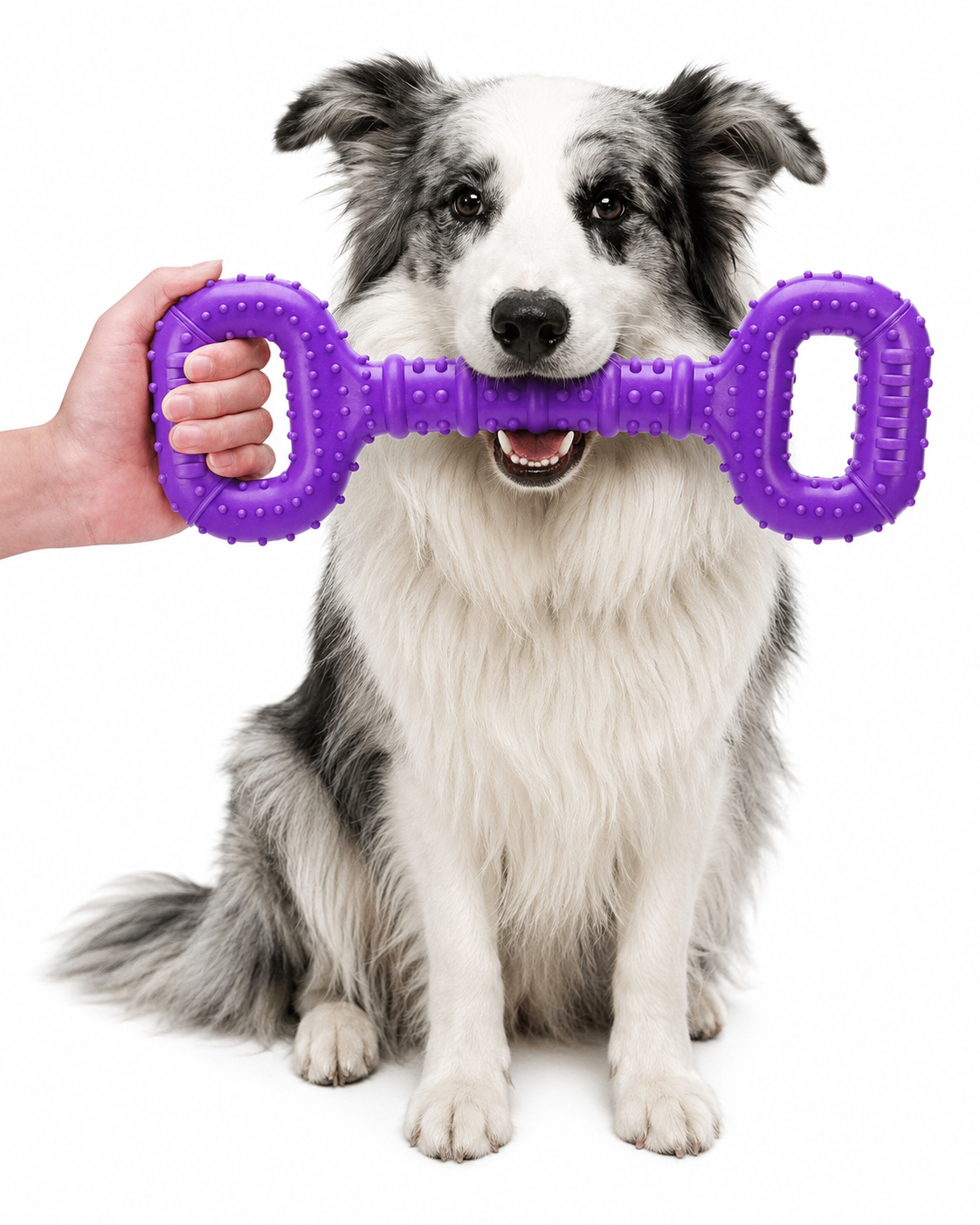 Dog Toys for Aggressive Chewers Large Breed 15 inch Interactive Dog Toy Large Long lasting Dog Toys with Convex Design Natural Rubber Tug-of-war Toy for Medium Large Dogs Tooth Clean (Purple)