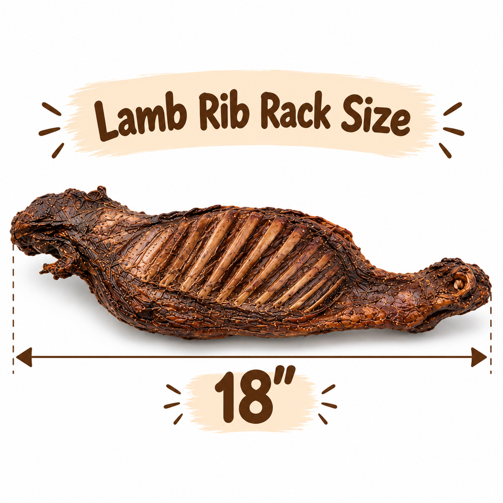 Dehydrated Lamb Rib Rack Dog Chew (18") | Single-Ingredient, Crunchy Whole Cut