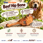 Dehydrated Beef Hip Bone Dog Chew | Single-Ingredient, Dense Natural Bone