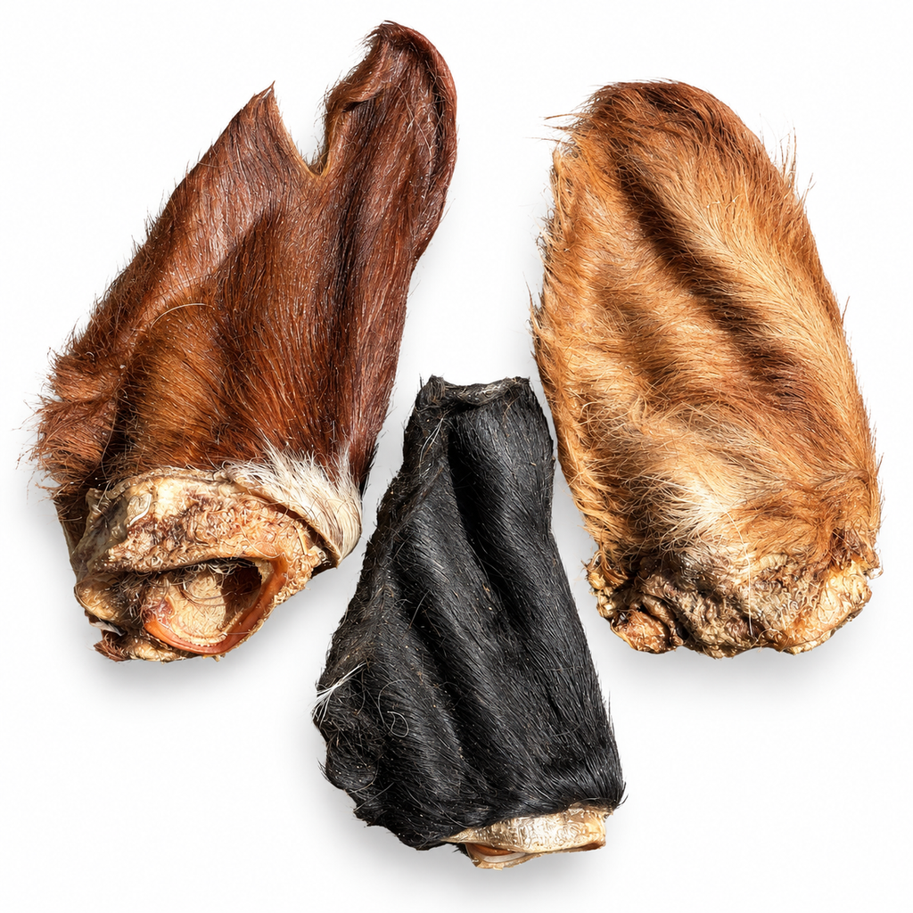 Dehydrated Cow Ear Dog Chew | Single-Ingredient, Fur-On, Natural Fiber Treat