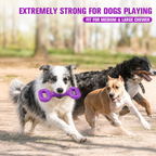 Dog Toys for Aggressive Chewers Large Breed 15 inch Interactive Dog Toy Large Long lasting Dog Toys with Convex Design Natural Rubber Tug-of-war Toy for Medium Large Dogs Tooth Clean (Purple)