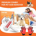 Grooming Care Pet Hair Remover Roller and Pet Grooming Gloves, Deshedding