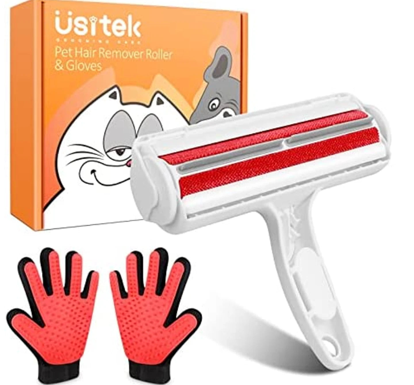 Grooming Care Pet Hair Remover Roller and Pet Grooming Gloves, Deshedding