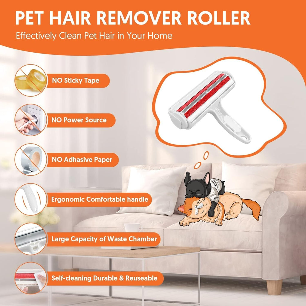 Grooming Care Pet Hair Remover Roller and Pet Grooming Gloves, Deshedding