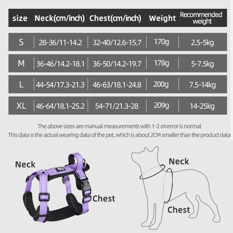 Y-Shaped Dog Harness with Handle with a leash set - Size Small