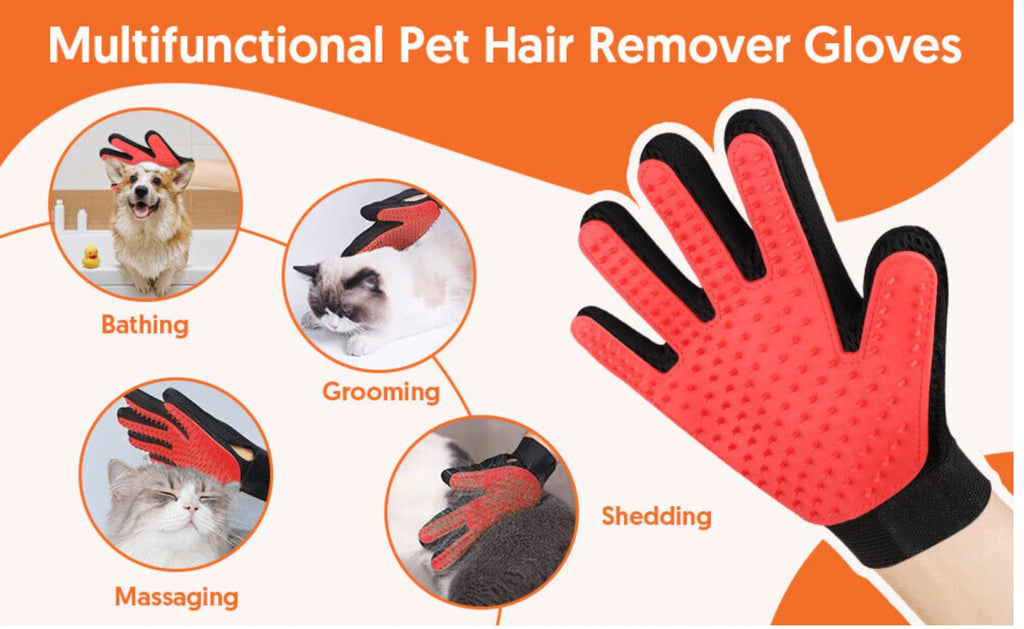 Grooming Care Pet Hair Remover Roller and Pet Grooming Gloves, Deshedding